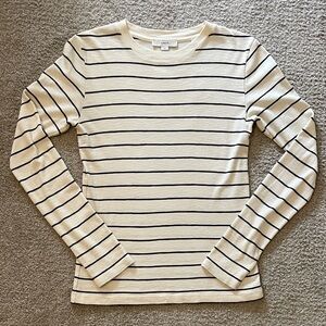 Vince Striped Long Sleeve Knit Top Size Small